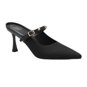 Cosy Island GraceLithe Black Studded Detail Pointed Toe Heeled Mules Size 8